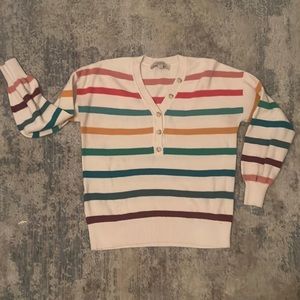Loft rainbow stripe sweater